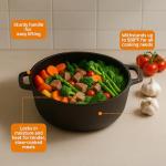 Bruntmor 2-in-1 Pre-Seasoned Cast Iron Dutch Oven