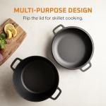 Bruntmor 2-in-1 Pre-Seasoned Cast Iron Dutch Oven