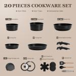 KIKCOIN 20-Piece Non-Stick Cookware Set