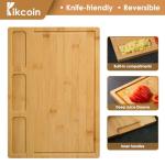 Set of 3 Bamboo Cutting Boards with Compartments