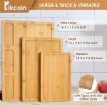 Set of 3 Bamboo Cutting Boards with Compartments