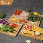 Set of 3 Bamboo Cutting Boards with Compartments