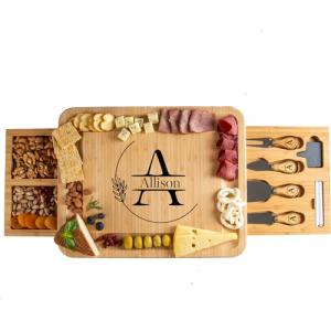 Custom Bamboo Charcuterie Board Set with Accessories