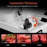 Electric Meat Slicer with Adjustable Stainless Steel Blades