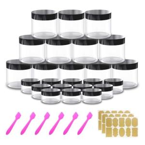 12 Pack Small Plastic Containers with Lids and Jars