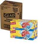 Glad Gallon Zipper Freezer Storage Bags, 4 Pack