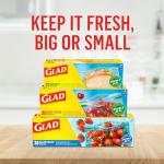 Glad Gallon Zipper Freezer Storage Bags, 4 Pack