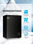 Compact 3.5 Cu.Ft Black Chest Freezer with Basket
