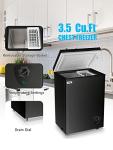 Compact 3.5 Cu.Ft Black Chest Freezer with Basket