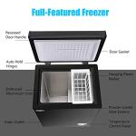 Compact 3.5 Cu.Ft Black Chest Freezer with Basket