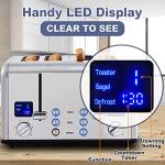 CUSIMAX 4-Slice Stainless Steel Toaster with LED Display