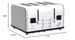 CUSIMAX 4-Slice Stainless Steel Toaster with LED Display
