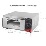 Commercial 16-Inch Electric Pizza Oven for Restaurants