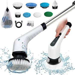 Cordless Electric Spin Scrubber with 8 Brush Heads
