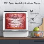 BlitzHome Wi-Fi Compact Portable Countertop Dishwasher