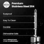Stainless Steel Meat Tenderizer with Non-Slip Grip