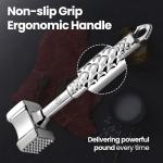 Stainless Steel Meat Tenderizer with Non-Slip Grip