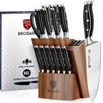 15-Piece Chef Knife Set with Block and Sharpener