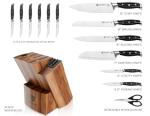 15-Piece Chef Knife Set with Block and Sharpener