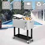 VINGLI 80 Quart Portable Rolling Ice Cooler Cart