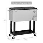 VINGLI 80 Quart Portable Rolling Ice Cooler Cart