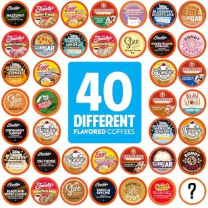 Two Rivers Assorted Flavored Coffee Pods, 40 Count