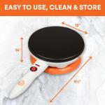 Cordless Crepe Maker with Non-stick Plate and Spatula