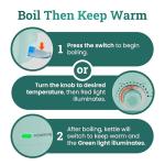 Elite Gourmet 1.2L 1200W BPA-Free Glass Kettle