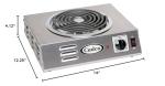 Cadco 14" Electric Countertop Hot Plate, Stainless Steel