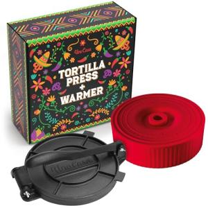 Uno Casa 8-Inch Cast Iron Tortilla Press Bundle