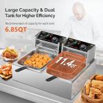 ROVSUN 22.8QT Stainless Steel Double Deep Fryer