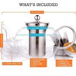 Glass Teapot Set with Double Wall Teacups