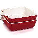 AVLA 2-Pack Vintage Red Baking Dish Set