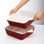 AVLA 2-Pack Vintage Red Baking Dish Set