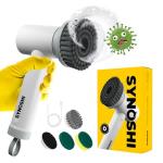 SYNOSHI Cordless Electric Spin Scrubber with 3 Heads