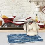 Navy Blue Fish Design Absorbent Dish Drying Mat