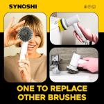 SYNOSHI Cordless Electric Spin Scrubber with 3 Heads