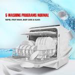 Compact Countertop Dishwasher with 5 Wash Programs