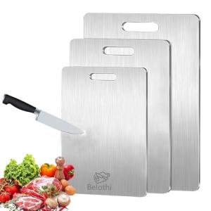 Belothi 3-Piece Stainless Steel Cutting Board Set