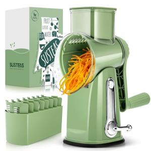 SUSTEAS Rotary Cheese Grater with 5 Blades