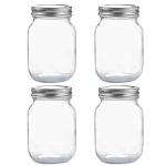 16 oz Mason Jars with Metal Lids - 4 Pack
