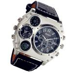 Lancardo Steampunk Dual Time Zone Big Face Watch