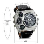 Lancardo Steampunk Dual Time Zone Big Face Watch