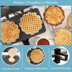 Nonstick Electric Pizzelle Maker with Recipe Guide