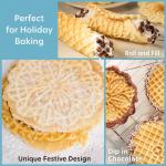 Nonstick Electric Pizzelle Maker with Recipe Guide