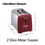 Hamilton Beach Red 2 Slice Toaster with Wide Slots