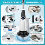 Cordless Electric Spin Scrubber with 8 Brush Heads