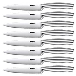 Aiheal Stainless Steel Steak Knife Set of 8