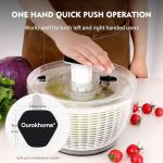 One-Handed Salad Spinner with Brake Button - Black