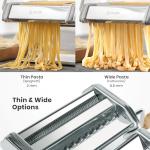 ISILER 2-in-1 Pasta Maker with Adjustable Thickness
